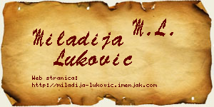 Miladija Luković vizit kartica